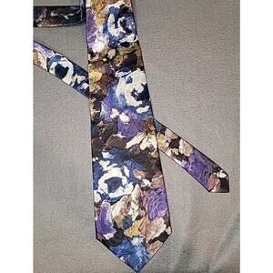 Etienne Aigner Men’s Silk Tie – Abstract Fall Art Print | Vintage | GUC